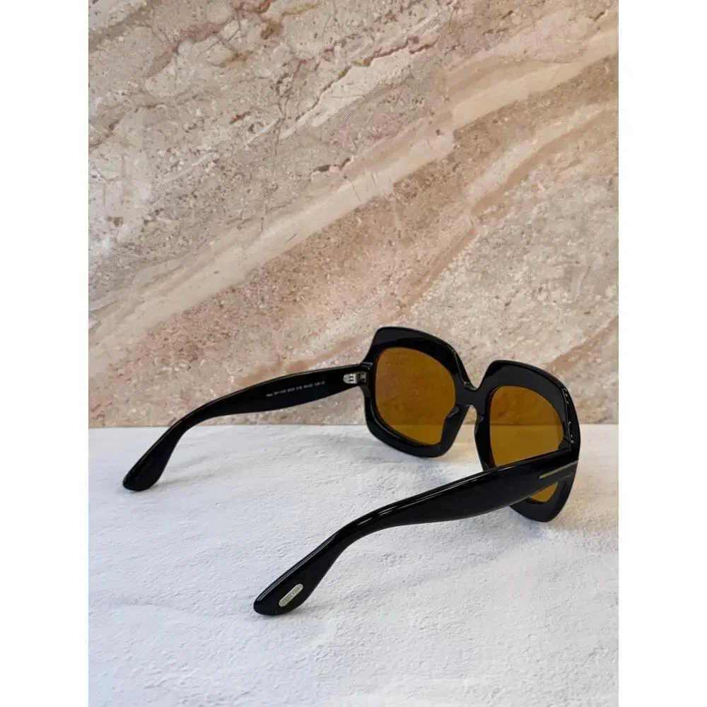NEW Tom Ford FT1155 Ren Square Sunglasses Black Yellow $550
